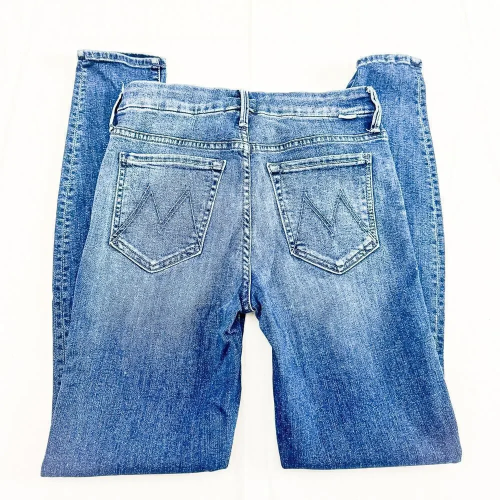 Mother The Looker Groovin' Zip Fly Denim Jeans Faded Distressed Wash Size 26